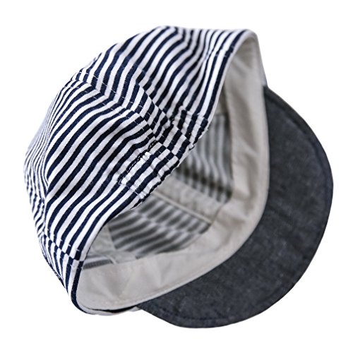 GEMVIE Gorro de Béisbol para Bebe Niño Verano Protector del Sol Gorra Niña Playa Rayas Clasicas Algodón Marino 0-3 Meses