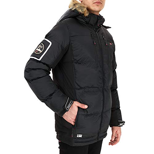 Geographical Norway danone Men 001 Chaqueta de Invierno (Negro, L)