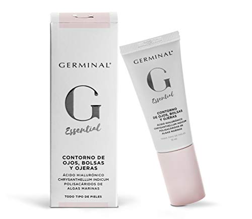 Germinal Essential Contorno de Ojos, Bolsas y Ojeras - Crema Facial Revitalizadora de Ácido Hialurónico y Cafeína encapsulada con Efecto Antiedad, Antiojeras y Antibolsas - 15ml