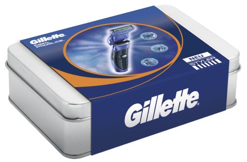 Gillette Fusion ProGlide Styler Pack de regalo (cuchillas de afeitar, gel de afeitar transparente), 1er Pack (1 x 1 juego)