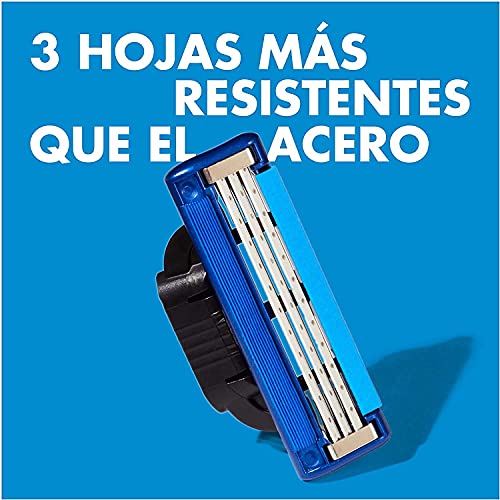 Gillette Mach3 Turbo Cuchillas de Afeitar Hombre, Paquete de 8 Cuchillas de Recambio