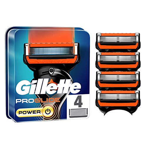 Gillette ProGlide Power Cuchillas de Afeitar Hombre, Paquete de 4 Cuchillas de Recambio