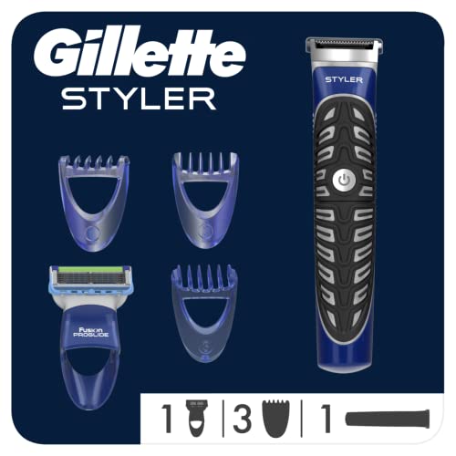 Gillette Styler Multiusos Maquinilla de Afeitar Hombre, Perfiladora + 3 Cabezales