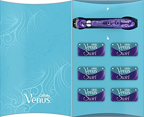 Gillette Venus Delux Swirl Maquinilla de Afeitar Mujer + 6 Cuchillas de Recambio