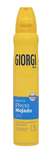 Giorgi Line - Espuma Efecto Mojado 24h, Anti Encrespamiento e Hidratación, 0% Siliconas y Alcohol, Fijación 3 - 210 ml