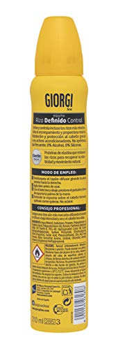 Giorgi Line - Espuma Rizo Definido Control 48h, Anti Encrespamiento e Hidratación, 0% Siliconas y Alcohol, Fijación 6 - 210 ml