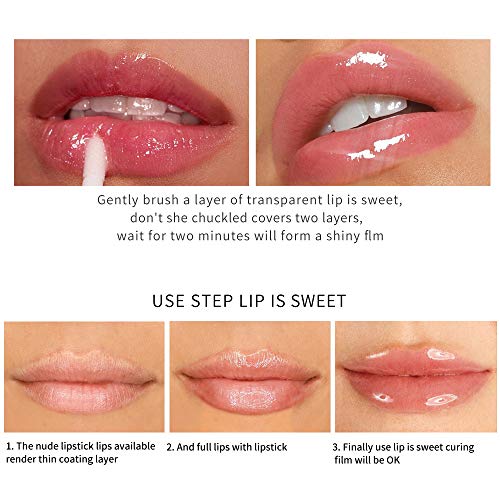 GL-Turelifes Lip Plumper Gloss Jelly Color Lipstick, Lip Plumping Balm Plumper Lip Gloss, Clear Lip Plump Gloss- Enhancer para labios más hidratados e hidratados, humecta, elimina las arrugas (#4)