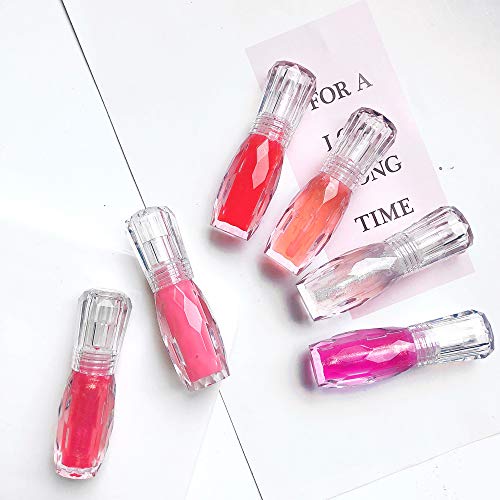 GL-Turelifes Lip Plumper Gloss Jelly Color Lipstick, Lip Plumping Balm Plumper Lip Gloss, Clear Lip Plump Gloss- Enhancer para labios más hidratados e hidratados, humecta, elimina las arrugas (#4)