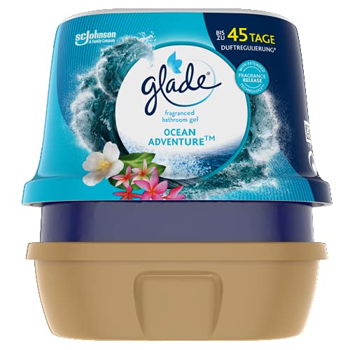 Glade Gel aromático para el baño, ambientador para tu baño, Ocean Adventure, 8 unidades (8 x 180 g)