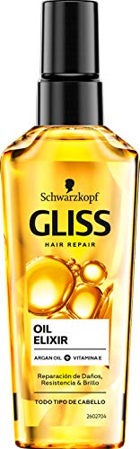 Gliss - Aceite Tratamiento Sublimador Oil Elixir – Todo tipo de pelo - 6uds de 75ml (450ml) - Nutrición, suavidad y brillo – Embellece el cabello sin engrasar