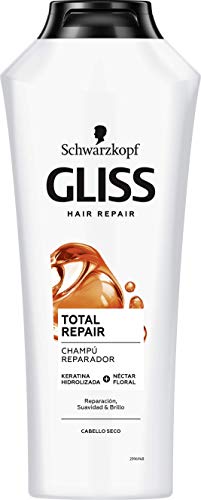 Gliss - Champú reparador para pelo seco - Total Repair -6uds de 250ml (1.500ml) – Gama reparación