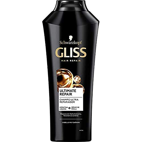 GLISS - Champú Ultimate Repair, 370 ml, para cabello muy dañado, Gama ultra reparación