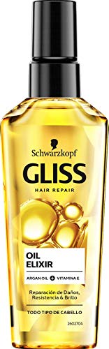 GLISS - Oil Elixir, 75 ml, Todo tipo de cabello, Nutrición, suavidad y brillo, Embellece el cabello sin engrasar