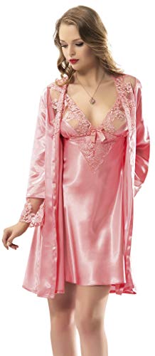 GMG alta clase Lipsy Effie Chemise con túnica Set – 3 piezas Rosa Salmon/Pink S