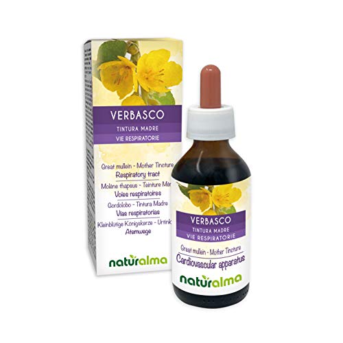 Gordolobo o Verbasco (Verbascum thapsus) flores y hojas Tintura Madre sin alcohol Naturalma | Extracto líquido gotas 100 ml | Complemento alimenticio | Vegano