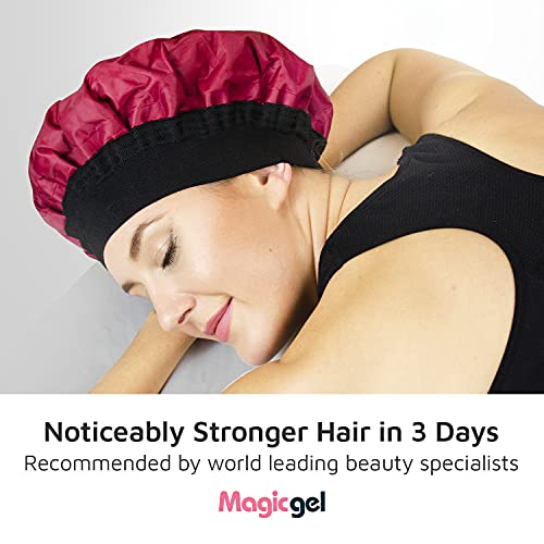 Gorro térmico para el cabello. Gorro calor para pelo que hidrata, humedece y acondiciona con vapor. Para microondas. Recomendado para acondicionadores y tratamiento para cabello dañado (Magic Gel)