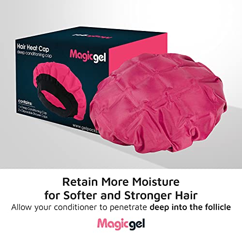 Gorro térmico para el cabello. Gorro calor para pelo que hidrata, humedece y acondiciona con vapor. Para microondas. Recomendado para acondicionadores y tratamiento para cabello dañado (Magic Gel)