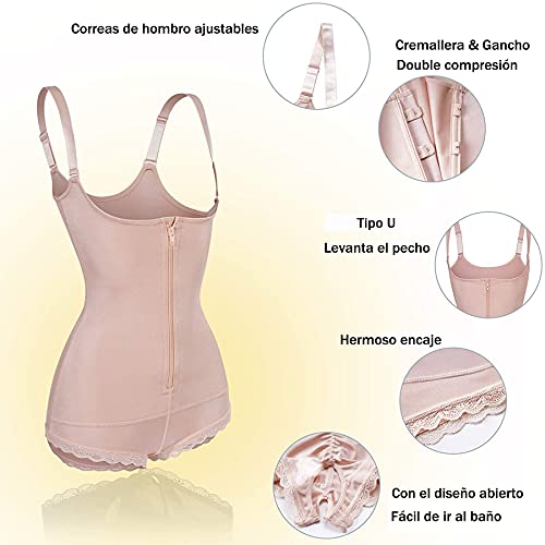 Gotoly Bodies Moldeadores para Mujer Corsé Underbust Lencería Moldeadora Shapewear de Control de Abdomen Bodysuit Posparto (Beige, Medium)