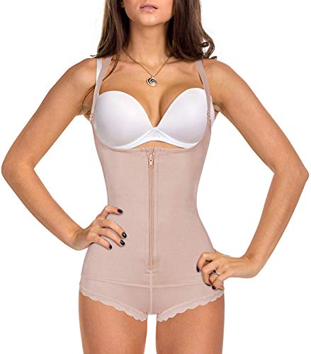 Gotoly Bodies Moldeadores para Mujer Corsé Underbust Lencería Moldeadora Shapewear de Control de Abdomen Bodysuit Posparto (Beige, Medium)