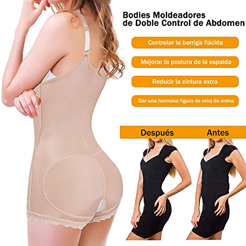 Gotoly Bodies Moldeadores para Mujer Corsé Underbust Lencería Moldeadora Shapewear de Control de Abdomen Bodysuit Posparto (Beige, Medium)