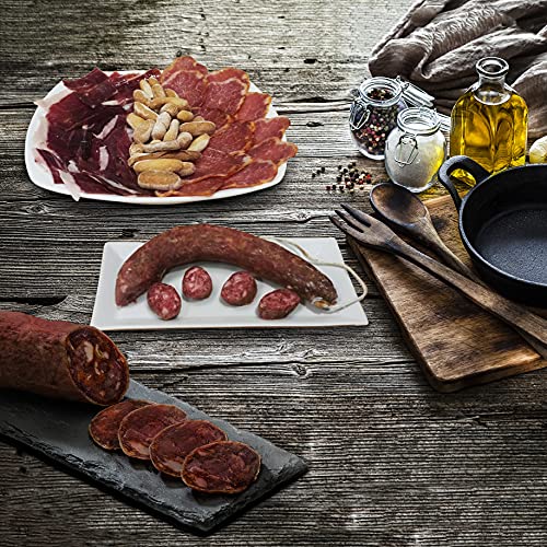 GOURMET BOX - Cesta Gourmet Regalo con Productos Ibéricos Delicatessen - Chorizo Ibérico, Picos Artesanos y Aceite de Oliva Virgen Extra - Cesta de Navidad