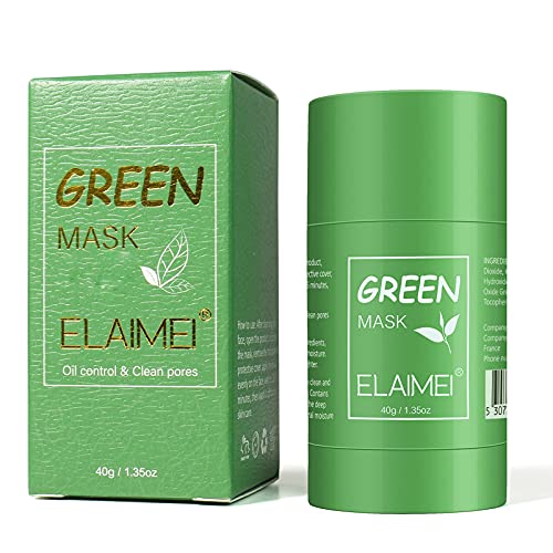 Green Mask Stick, Mascarilla de Limpieza Profunda, Mascarilla Sólida de Control de Aceite,Mascarilla de té Verde,Deep Cleansing Mask,Elimina eficazmente el acné, Purifica la piel (1pc)