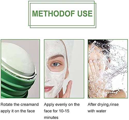 Green Mask Stick,Mascarilla de Limpieza Profunda,Mascarilla Limpiadora Facial,Mascarilla en Barra Sólida,Control Aceite Hidratante Facial,Limpieza Profunda Poros,Removedor de Espinillas