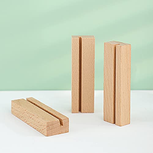 Greyoe Soporte para tarjetas para comensales, Portatarjetas de lugar de 10 piezas Portatarjetas de madera simple para el número de nombre de la mesa de boda, imágenes, notas, notas, fotos