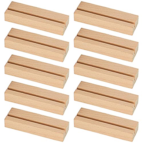 Greyoe Soporte para tarjetas para comensales, Portatarjetas de lugar de 10 piezas Portatarjetas de madera simple para el número de nombre de la mesa de boda, imágenes, notas, notas, fotos