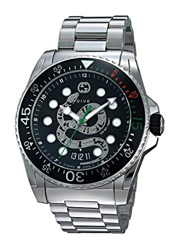 Gucci Dive Reloj Cuarzo Suizo 40mm analógico Correa de Acero Caja de YA136218