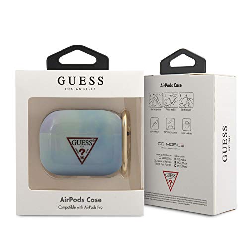 Guess GUACAPTPUMCGC02 Tie & Dye Collection - Funda Protectora para Base de Carga para Auriculares inalámbricos AirPods Pro, Color Azul