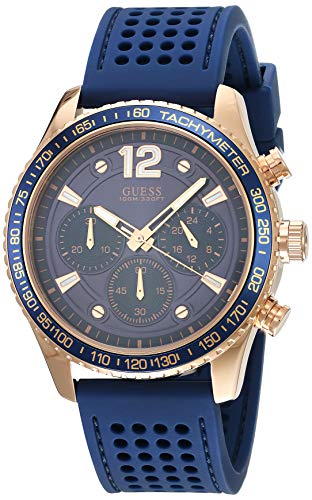 GUESS Reloj Analógico para Hombre de Cuarzo con Correa en Silicone W0971G3