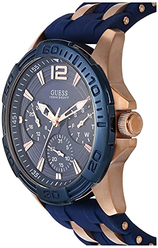 Guess W0366G4 - Reloj de pulsera para hombre, color azul / rosa oro