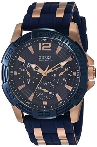 Guess W0366G4 - Reloj de pulsera para hombre, color azul / rosa oro