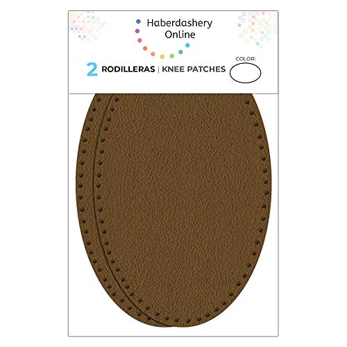 Haberdashery Online 2 rodilleras piel color Camel. Coderas para proteger tu ropa y reparación de pantalones, chaquetas, jerseys, camisas, blusas. 16 x 10 cm. Ref. RSP96