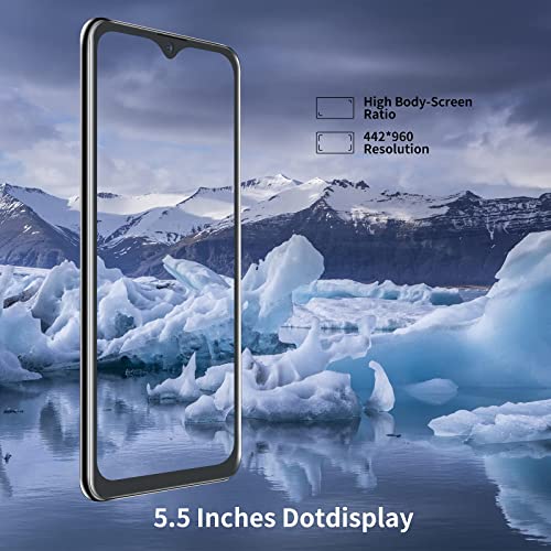 HAFURY Smartphone Libre, Teléfono Móvil Barato y Bueno 4G Cámara Triple 2GB+16GB 128GB Expandible Pantalla 5,5 Pulgadas Dual SIM Face ID 3100 mAh, Móvil Desbloqueado Android 10, Negro