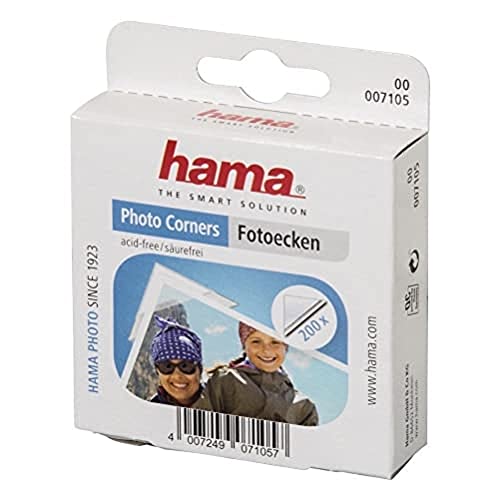 Hama 7105 - Adhesivo en Puntos Doble Cara ángulos para Fotos, Transparente, 1 Unidad