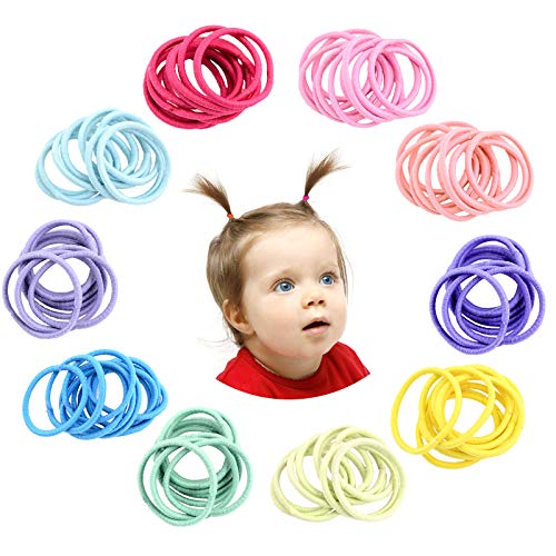 Hanyousheng Gomas de Pelo, Gomas Pelo Niña, 200 Piezas Multicolor Elástico Gomas Pelo, Gomas Pelo Bebe, Banda de Goma para Coleta, Pequeñas Gomas Pelo, 2 mm Gomas de Pelo para Niños, Niñas y Niños