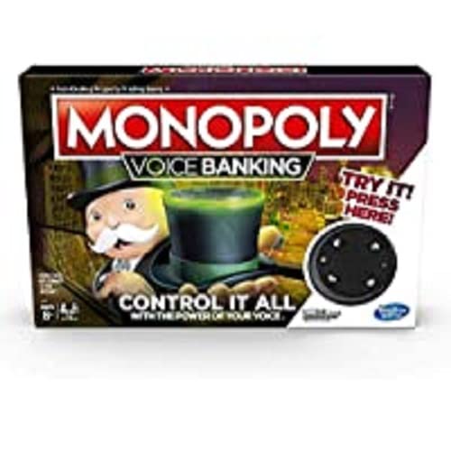 Hasbro Gaming- Monopoly Voice Banking Electrónico Juego de mesa familiar para edades de 8 y más, Idioma Inglés, Multicolor (E4816) , color/modelo surtido