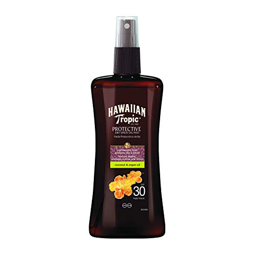 Hawaiian Tropic Aceite Bronceador - Aceite Seco en Spray Protección Solar SPF 30 - 200 ml