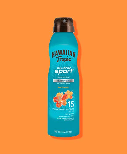 Hawaiian Tropic Island Sport SPF 15 - Bruma Solar Deportiva en Spray de Vaporización Continua de Protección Media, Textura Ultraligera para el Deporte, 220 ml