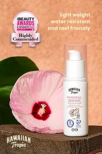 HAWAIIAN Tropic Loción Leche Solar Nutritiva Facial Factor Spf 30, Blanco, 50 Mililitros