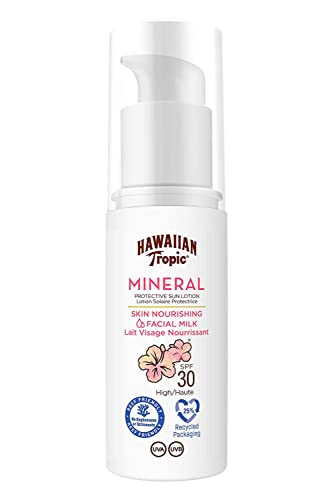 HAWAIIAN Tropic Loción Leche Solar Nutritiva Facial Factor Spf 30, Blanco, 50 Mililitros