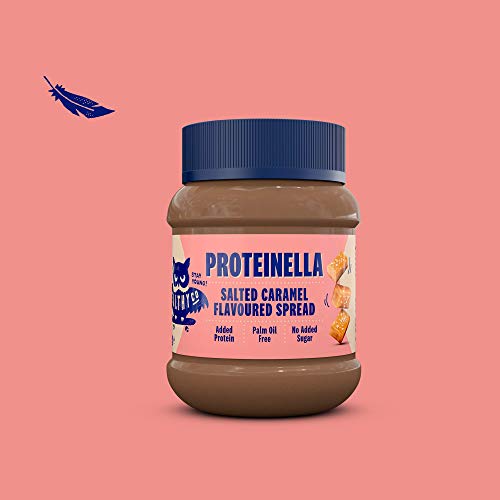 HealthyCo - Proteinella Crema para untar de Caramelo salado 400g - Un refrigerio saludable sin azúcar agregada, sin aceite de palma y proteínas agregadas - Un saludable para untar de chocolate