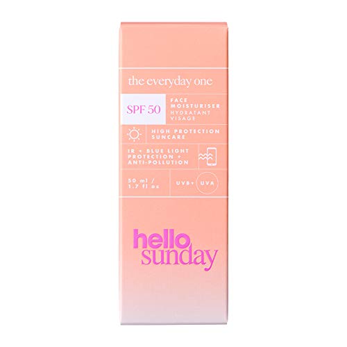 hello sunday | crema hidratante facial Enriquecida con Ácido Hialurónico - con Factor De Protección Solar SPF 50, 50 ml