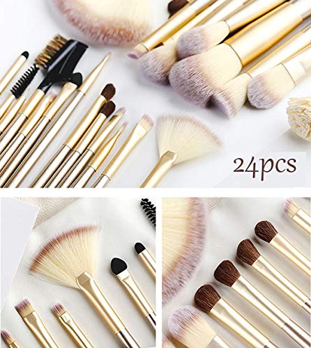 HEPAZ Brochas de Maquillaje,Pinceles Maquillaje Profesional,24 Piezas Brochas Maquillaje Profesional+1 PCS Huevo de Limpieza,de Pinceles de Maquillaje para Cosmética Facial y Ocular