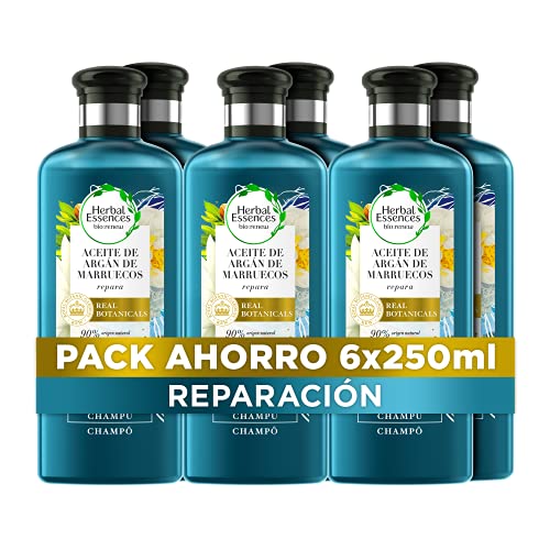 Herbal Essences bio:renew Aceite De Argán De Marruecos Reparación Champú, En Colaboración Con El Real Jardín Botánico De Kewn 6 x 250ml