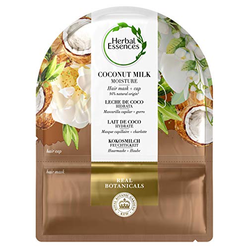 Herbal Essences Mascarilla Capilar + Gorro 20 ml Hidratación con Coco, en Colaboración con el Real Jardín Botánico de KEW