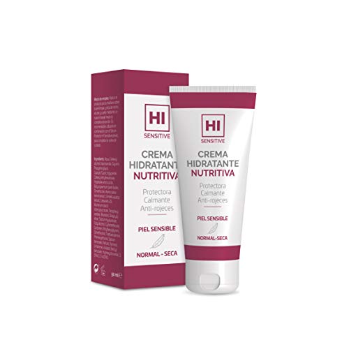 HI Sensitive | Crema Hidratante Nutritiva | Crema Facial Antioxidante y Calmante con Manteca de Karité | Hidratación Diaria para las Pieles Sensibles | Cara, Cuello y Escote