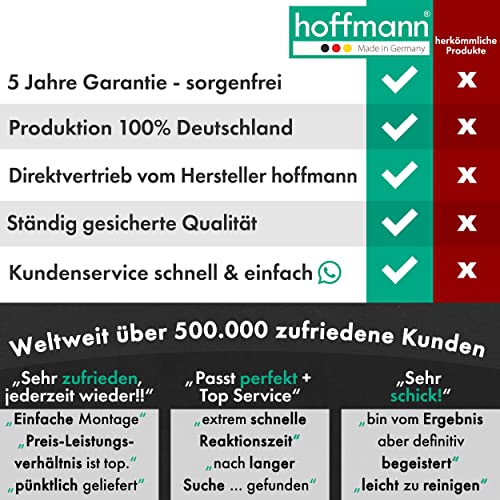 hoffmann manguera de ducha 200cm acero inoxidable con protección antitorsión | conexión estándar de 1/2" | muy flexible + resistente a las torceduras | probada para agua potable | Made in Germany